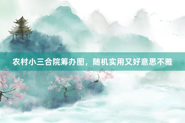 农村小三合院筹办图，随机实用又好意思不雅