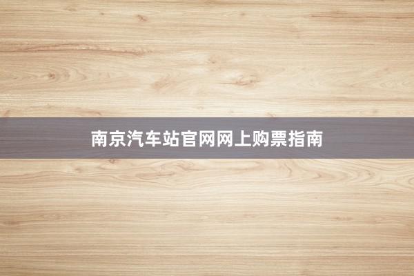 南京汽车站官网网上购票指南